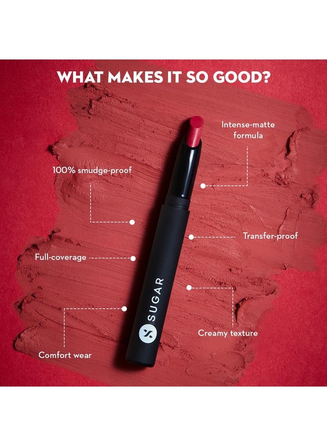 SUGAR Cosmetics Matte Attack Lipstick For Women | Transferproof & Smudgeproof | Lasts Upto 12Hrs | Enriched With Jojoba Oil | 2Gm - Spring Crimson - Image 3