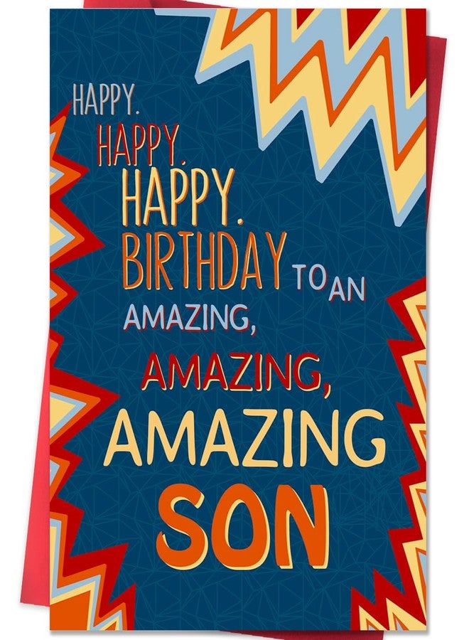 Beixian Son Birthday Card, To My Son Birthday Card Gifts from Mom Dad,Gifts for Adult Sons Gift Ideas-8x5.3 Inches, Double-Sided - Image 1