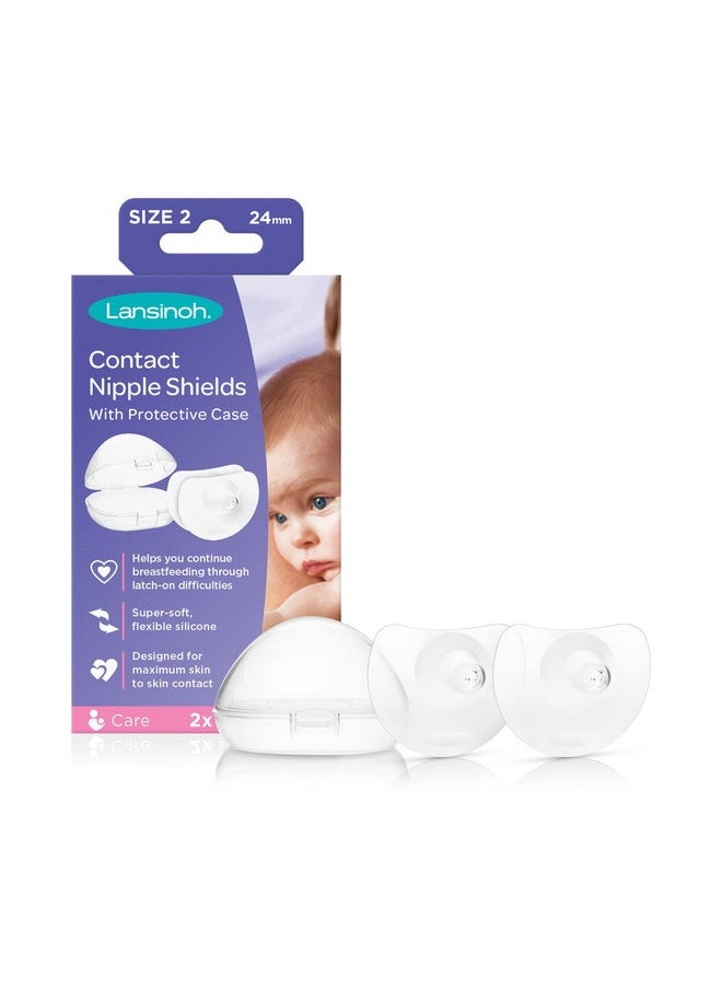Lansinoh - Contact Nipple Shields For Breastfeeding 2 Nipple Shields (24Mm) And Case - Image 1