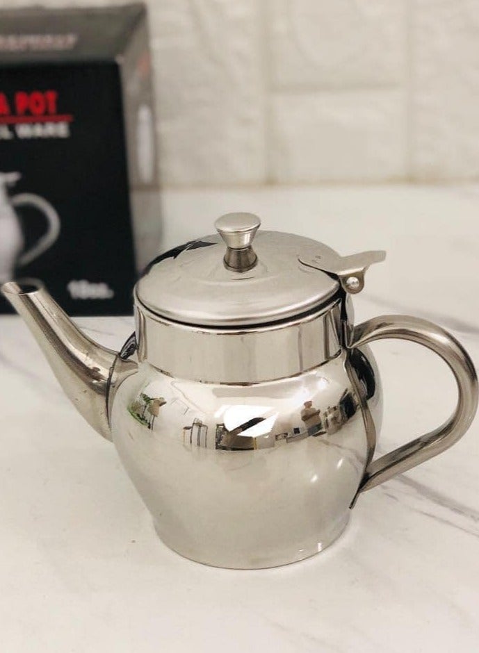 ابريق شاي من الستانلس ستيل مع غطاء قلاب، تصميم مقاوم للصدا، فضي من غير صفاية- - Image 2