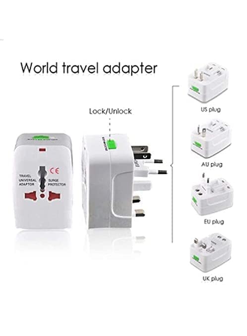 International Travel Adapter All in one Worldwide Travel Multi Plug AdapterUniversal multiplug with USB Electrical Plug Converter for UK Canada Australia Europe  - Image 4