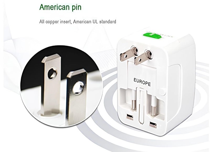 International Travel Adapter All in one Worldwide Travel Multi Plug AdapterUniversal multiplug with USB Electrical Plug Converter for UK Canada Australia Europe  - Image 5