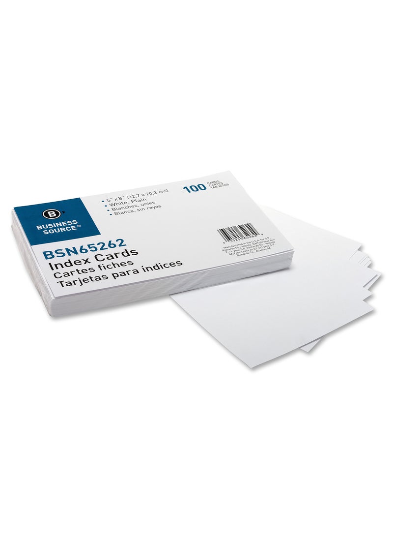Business Source Business Source Plain Index Cards White 5 X 8 