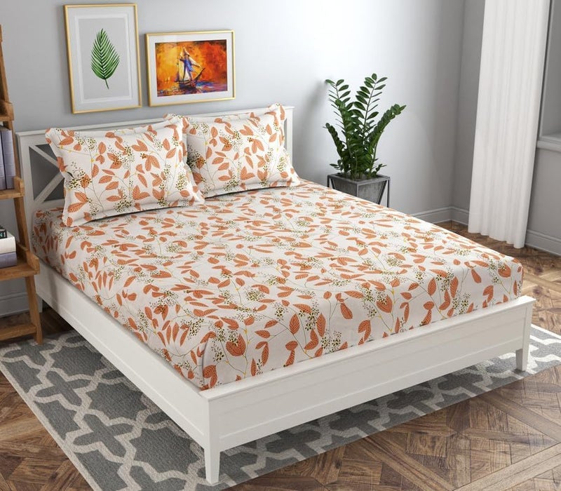 BSB HOME® 3D Printed 144 Tc Microfiber Double Bedsheet with 2 King Size Pillow Covers (Aqua Color, 90X90 Inches) - Image 1