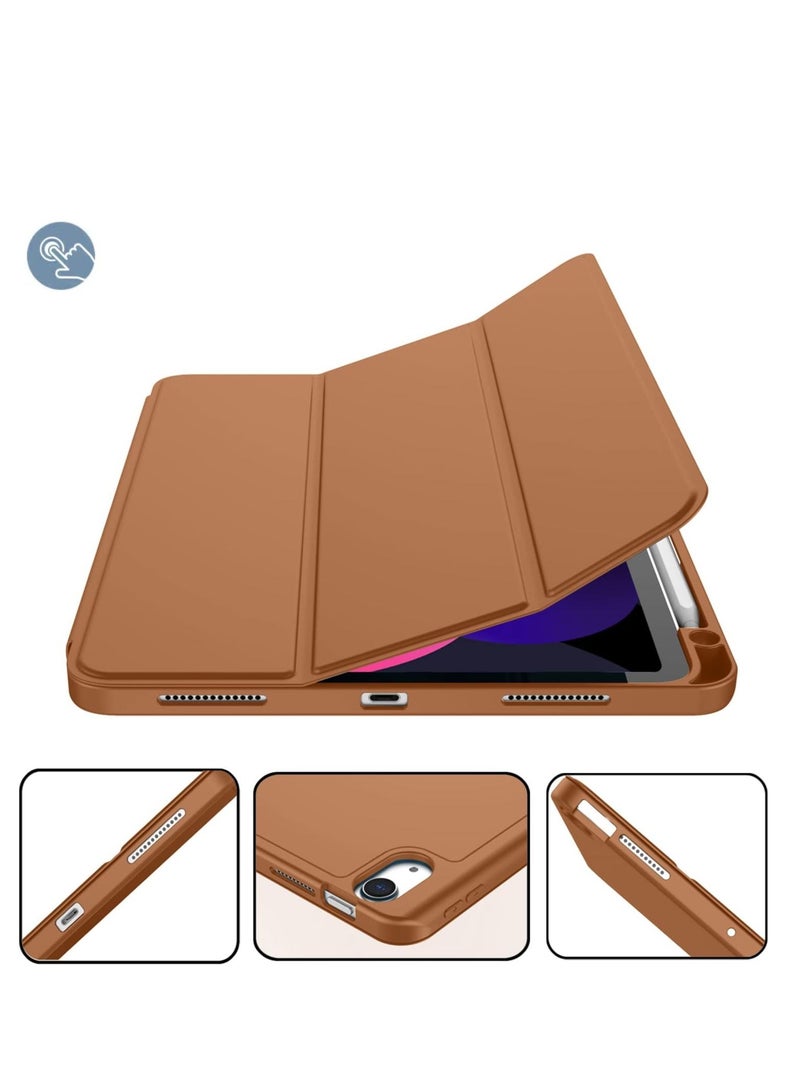 راكسوم حافظة ELTRAZONE الذكية الفاخرة لجهاز iPad Air من الجيل السادس مقاس 11 بوصة (2024) والجيل الخامس/الرابع مقاس 10.9 بوصة (2022/2020) - لون بني، تدعم Touch ID وخاصية الإيقاظ/السكون التلقائي - Image 4