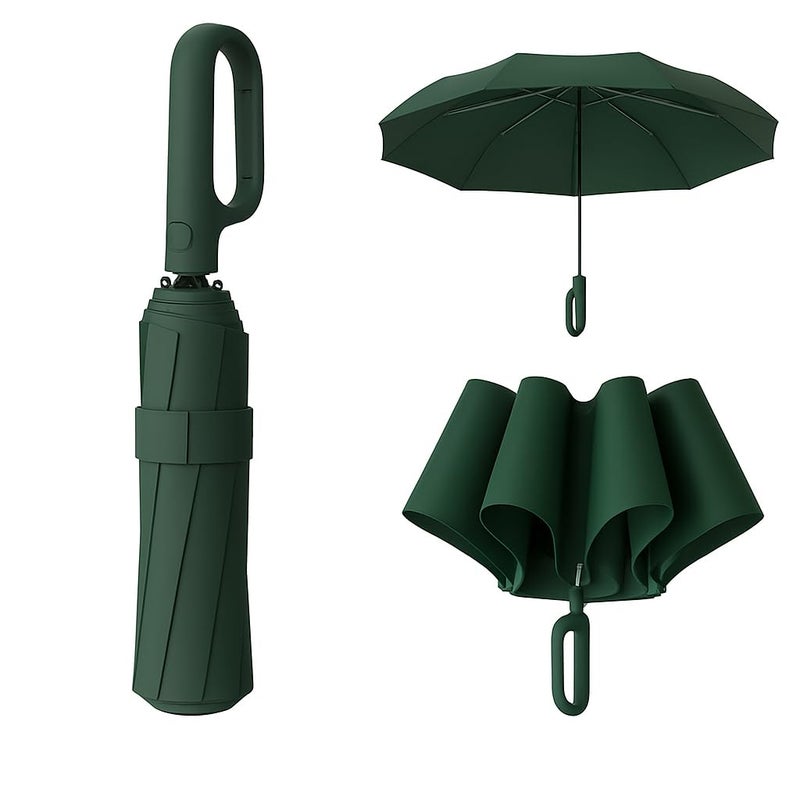 Owme UV Umbrella for Women, Mini Folding Portable 3-Fold Umbrellas | Automatic Open and Close for Rain and Sun Protection, Anti-Slip | Windproof Umbrlla with Handy Turbo Carabiner Handle for Home & Office - Image 1