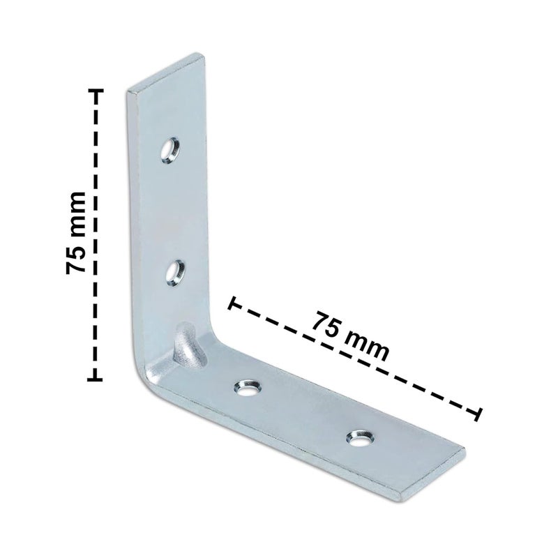Impex Angle Bracket for Reinforcing Chairs and Tables | Pack of 24 |Shelf Bracket |Zinc Plated L Shape Bracket | Solid Shelf Support Joint Right Corner Brace (75 X 75 MM) - Image 3