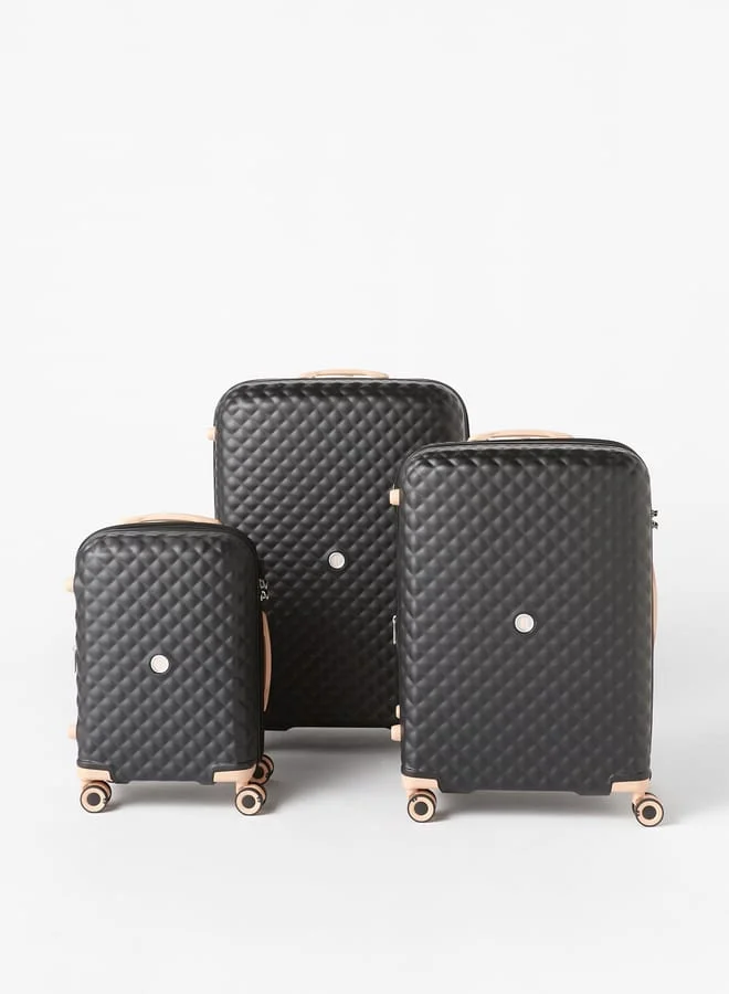 it Textured Hardcase Luggage Trolley Bag with Retractable Handle