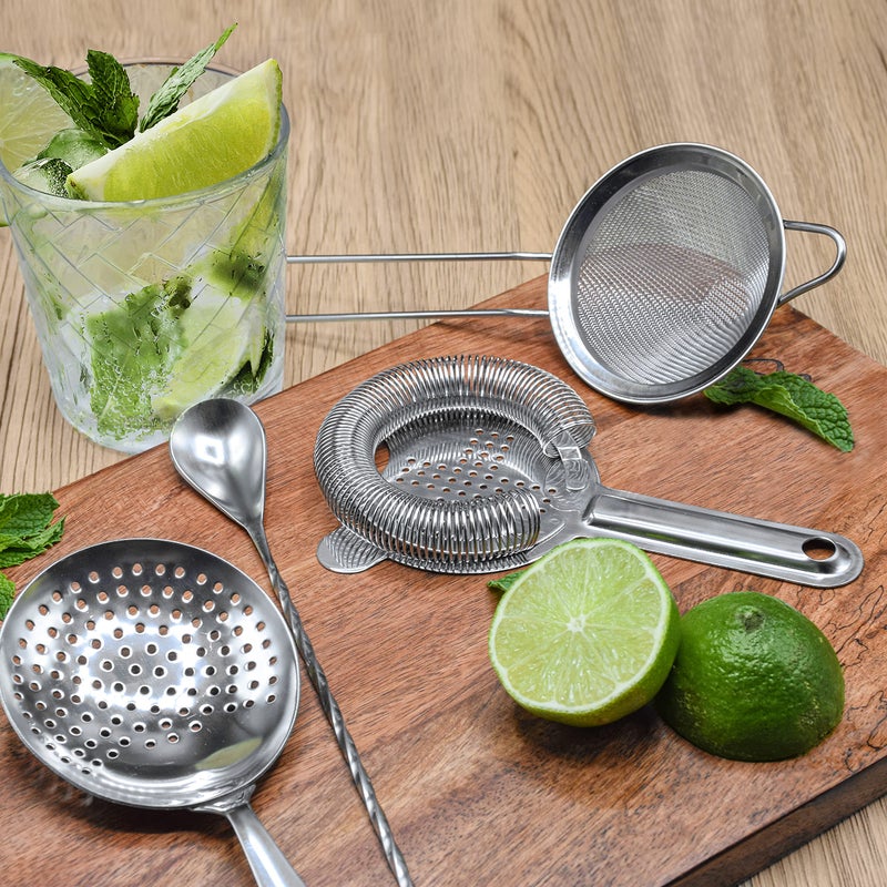 Thebarsentials Cocktail Strainer Set Stainless Steel Bar Tools With Stirring Spoon - Hawthorne Strainer  Julep Strainer  Fine-Mesh Strainer/Sifter For Drinks - Image 5