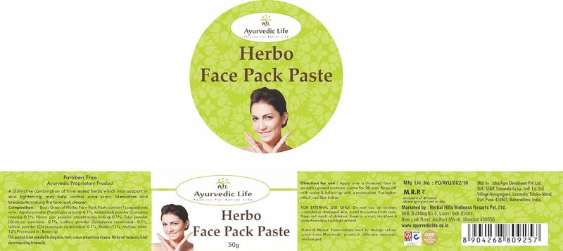 AL Ayurvedic Life Herbo Face Pack Paste 50G 1 Count - Image 2