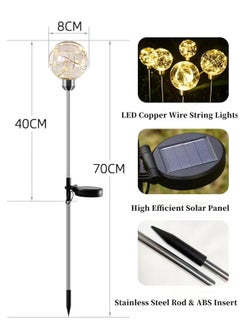 Generic 2 Pcs LED Solar Garden Globe Lights, Warm  - Image 3