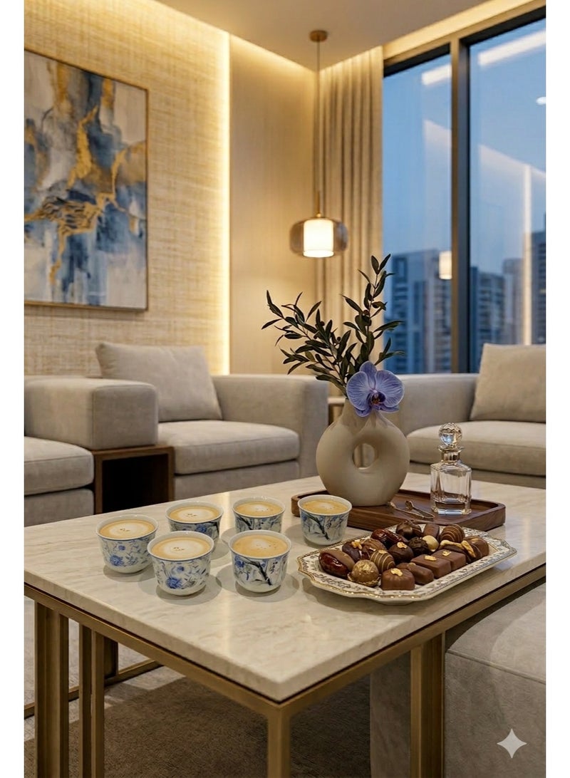 MARS Q Tea and coffee cup set with saucers in an elegant and decorative design - Image 4