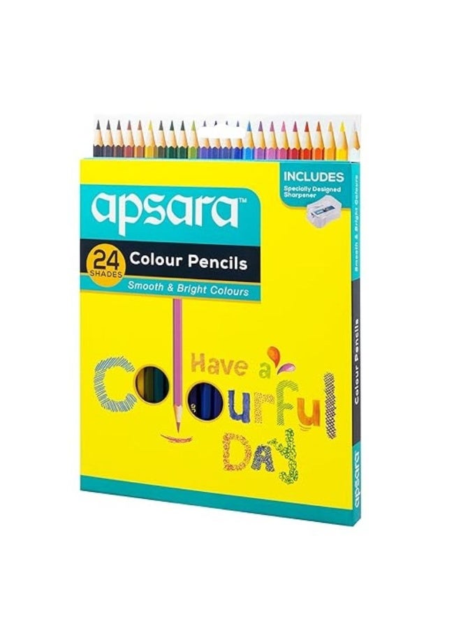 Apsara Wood Colour Pencil 24 Full Size Multicolor
