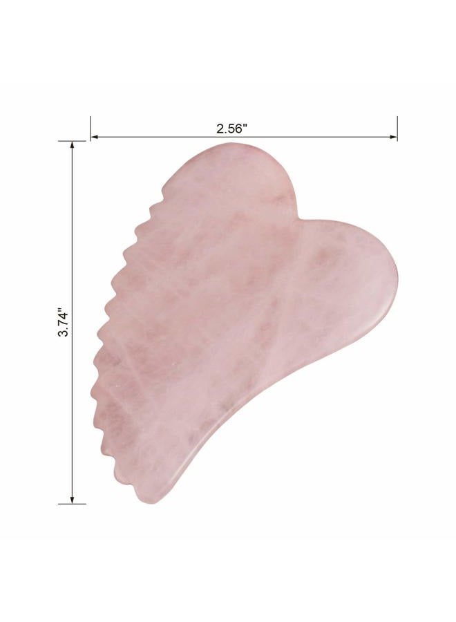 Ergonflow Gua Sha Facial Tool Comb Edge Gua Sha Tool Guasha Scraping Tool Rose Quartz Gua Sha Comb Gua Sha Scraping Massage Tool Guasha Board for SPA Acupuncture Therapy Unique Comb Edge Gua Sha Board (Heart) - Image 3