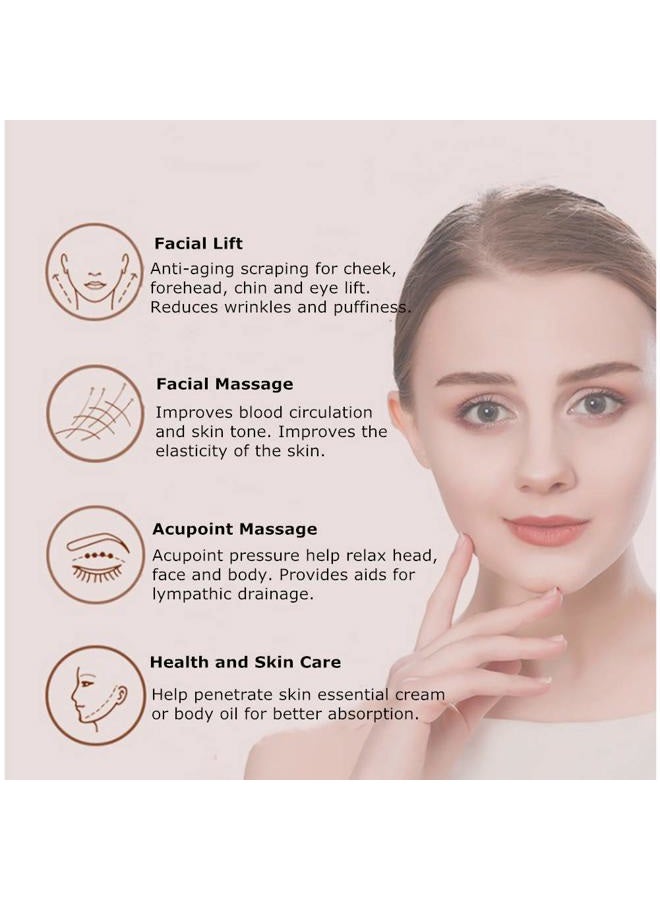 Ergonflow Gua Sha Facial Tool Comb Edge Gua Sha Tool Guasha Scraping Tool Rose Quartz Gua Sha Comb Gua Sha Scraping Massage Tool Guasha Board for SPA Acupuncture Therapy Unique Comb Edge Gua Sha Board (Heart) - Image 4