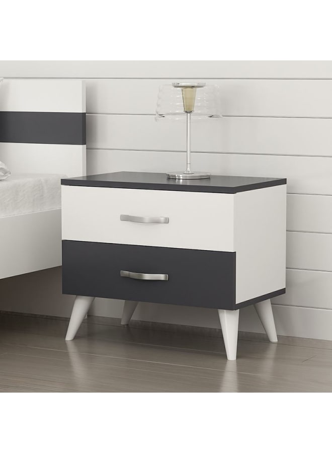 ريترو كومود مودرن 51سم – أبيض×رمادي - Image 2