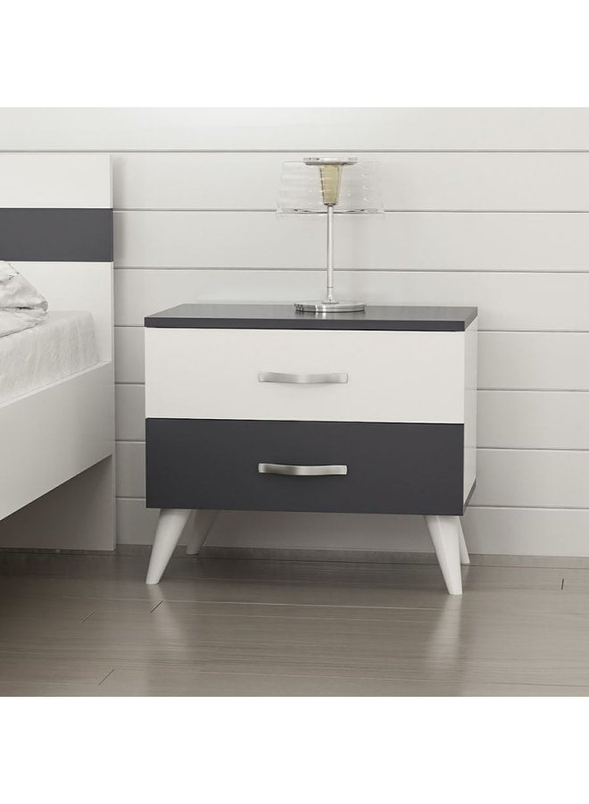 ريترو كومود مودرن 51سم – أبيض×رمادي - Image 1