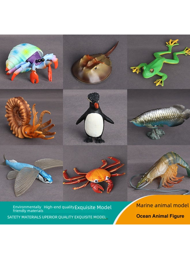 Simulation Marine Animal Model Marine Creatures Children's Toys Turtle Lobster Perch Shrimp Ancient Creatures Golden Dragon Fish-Color:PL127-572 Deng's Fish - Image 2
