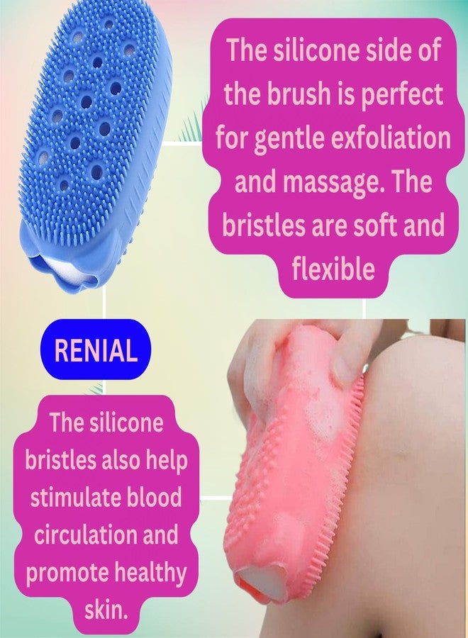 RENIAL® Silicone Body Brush - Soft Shower for Kids and Adults - Alternative to Traditional Back Scrubbers - Exfoliating Bath Scrubber (Pack of 1) - Image 3