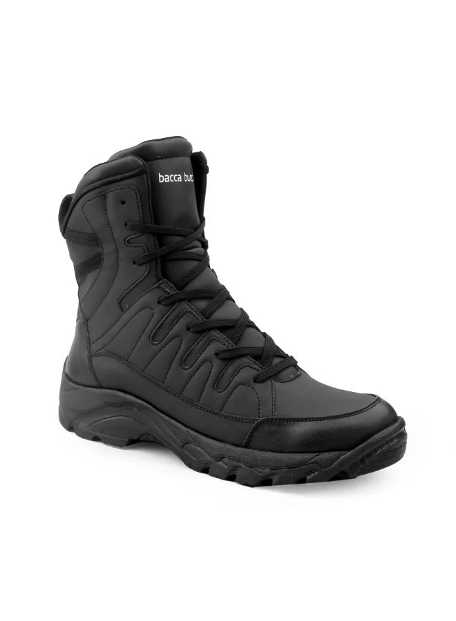 Bacca Bucci Black Flame 7 Eye Moto Waterproof Snow Boots for Men | Best Price UAE