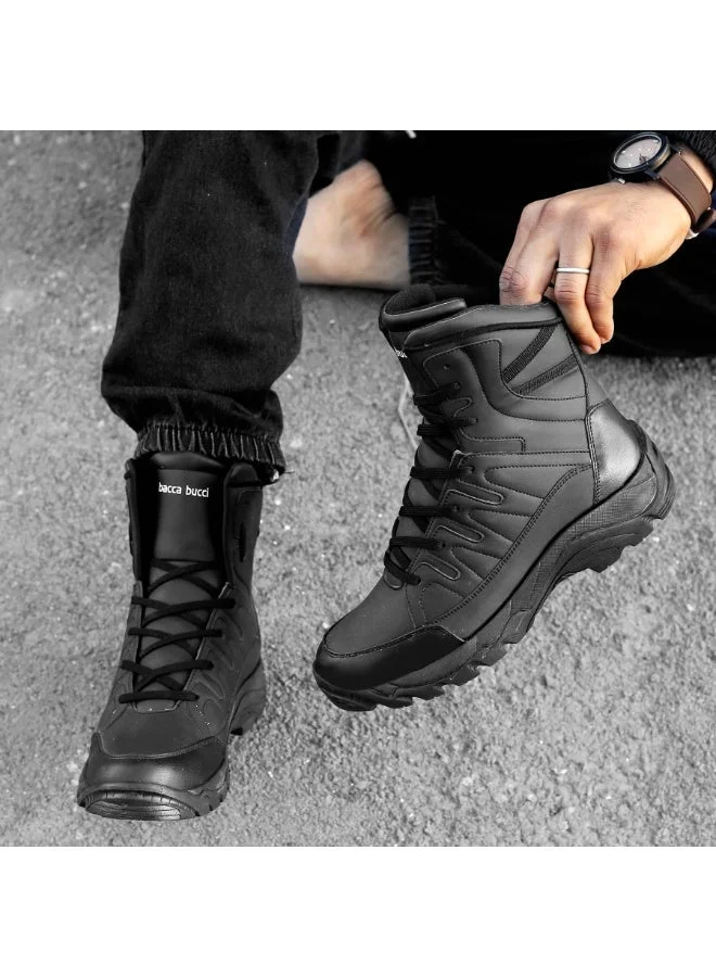 Bacca Bucci Black Flame 7 Eye Moto Waterproof Snow Boots for Men | Best Price UAE