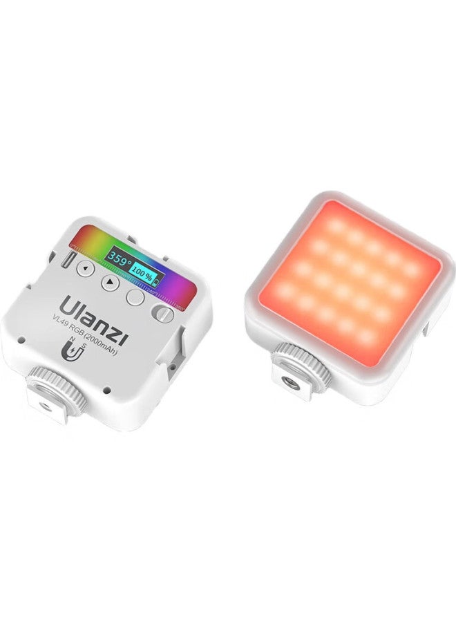 Ulanzi أولانزي Vl49Rgb (أبيض) ضوء ملء مغناطيسي كامل الألوان، ضوء LED محمول، ضوء جيب، درجة حرارة لون مزدوجة، ضوء تصوير لكاميرات بدون مرآة، هواتف ذكية، بورتريه داخلي وتأثيرات خاصة - Image 3