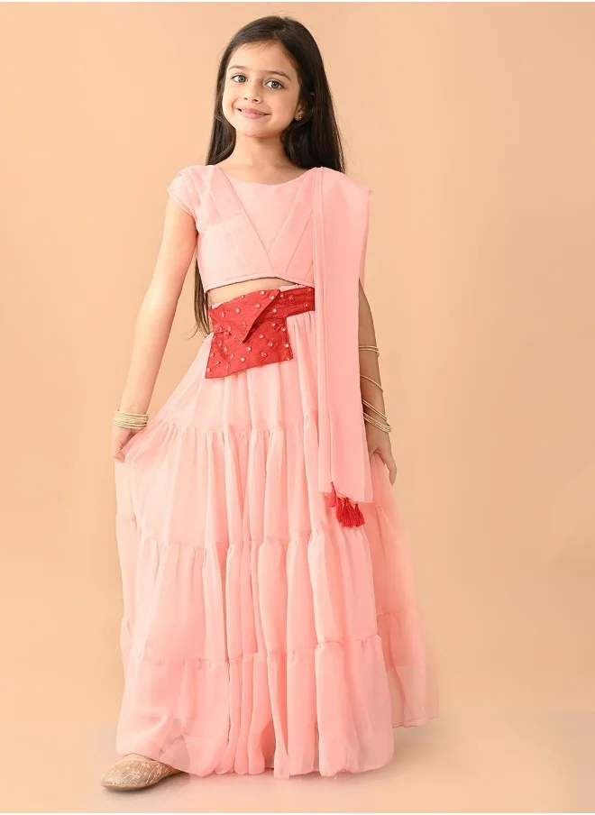 ليلك Lehenga Choli Set with Attached Dupatta