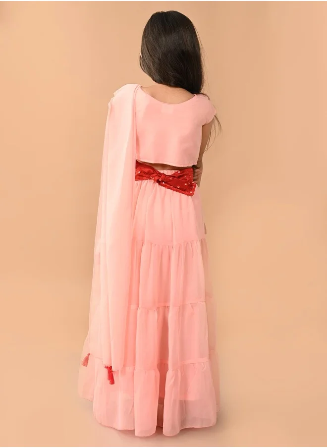 ليلك Lehenga Choli Set with Attached Dupatta