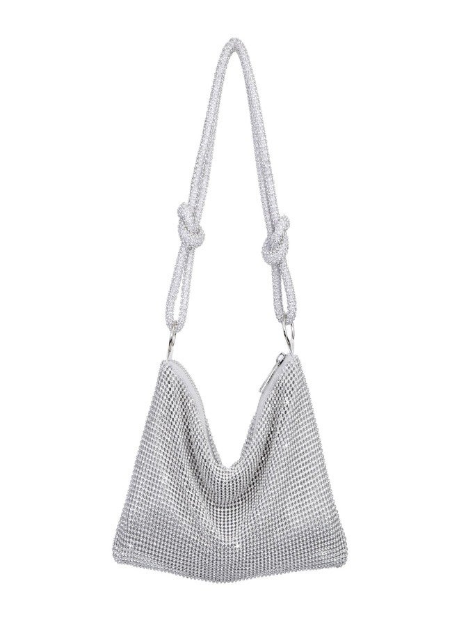 Aethland Rhinestone Purse for Women, Silver Evening Bag Glitter Sparkly Mini Handbags for Party - Image 1