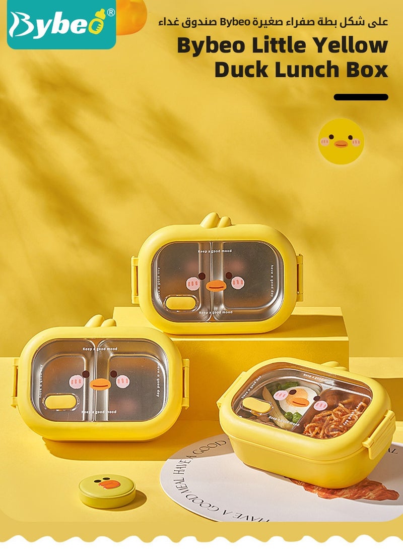 Bybeo Stainless Steel Kids Bento Box with Lunch Bag, Insulated Lunch Boxs to School, Food Containers with 2 Compartments, BPA Free, Microwave & Dishwasher Safe - Image 2