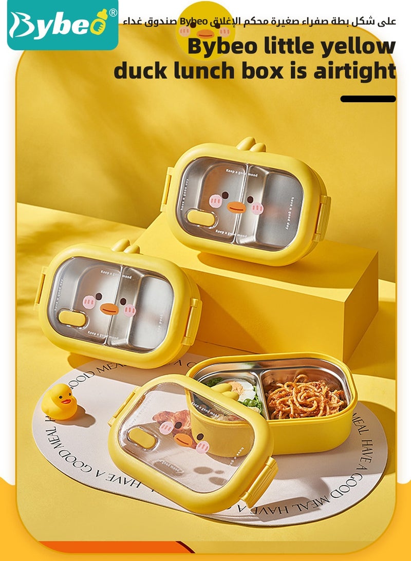 Bybeo Stainless Steel Kids Bento Box with Lunch Bag, Insulated Lunch Boxs to School, Food Containers with 2 Compartments, BPA Free, Microwave & Dishwasher Safe - Image 3