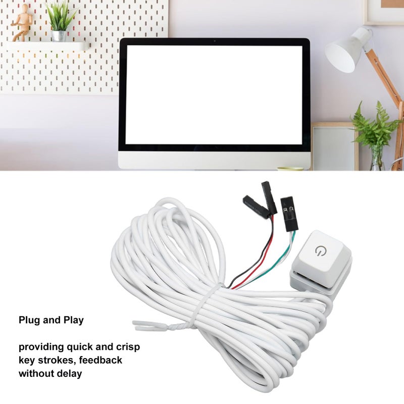 Blue Light Mechanical PC Power Switch With 6ft Cable For Desktop Gaming Office - Image 4