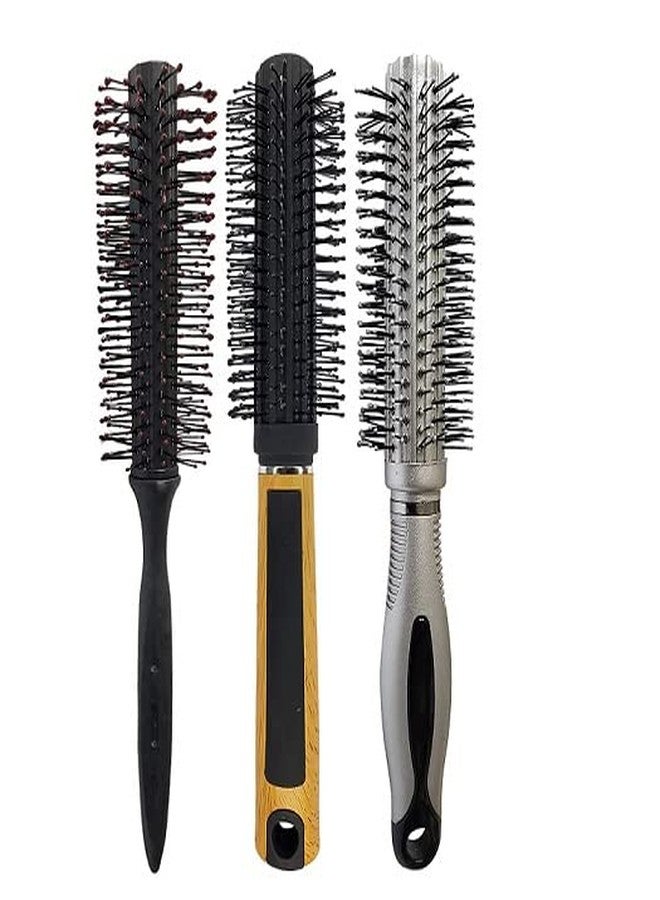 Quenchua Combo of Roller Brush | Roller Comb | Hair Styling Brush| Hair styling tool | Brush Set of 3 different model | For Men and Women | Color may Vary - Image 1