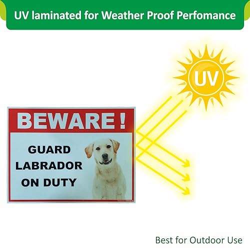 Clickforsign BOD-REF-BIGSB-7 Beware of Guard Dog Labrador On Duty Sign Board (300 x 225 mm) - Image 5