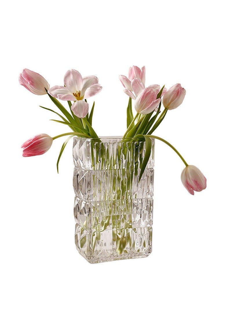 Captaintech Simple Vases, Ornaments, Glass for Arranging Flowers in the Living Room, And Advanced Flower Sensors for Raising Flowers with Transparent Water  - Image 1