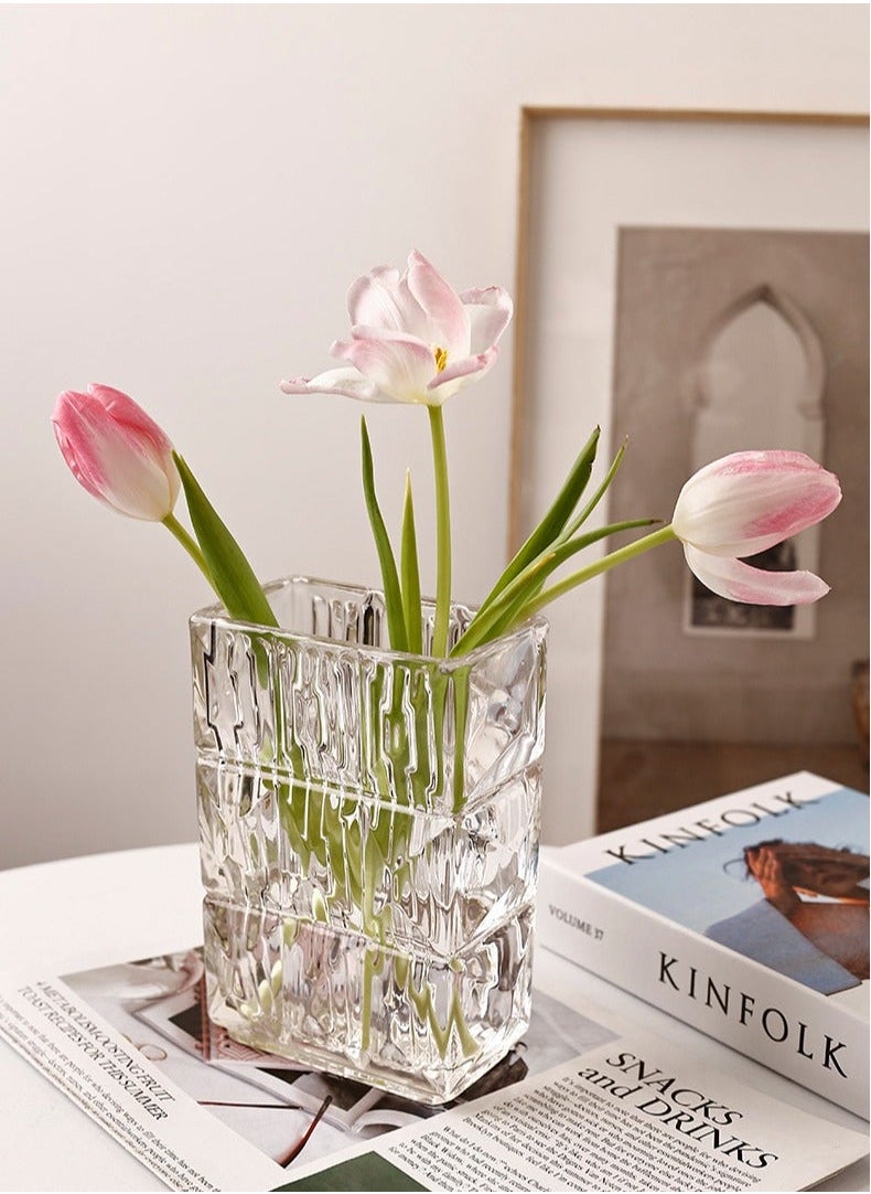 Captaintech Simple Vases, Ornaments, Glass for Arranging Flowers in the Living Room, And Advanced Flower Sensors for Raising Flowers with Transparent Water  - Image 5