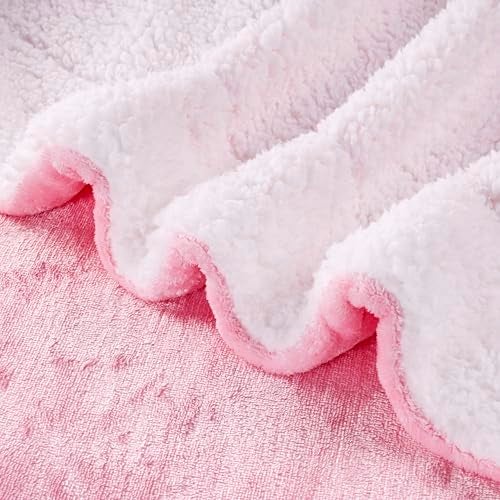 CHANDRAVATI Polyester Sherpa Blanket | Double Bed Solid Plain Micromink Flannel | Soft, Warm & Cozy Bedding for AC & Winter Use (Pink, Double, 200 TC) - Image 4