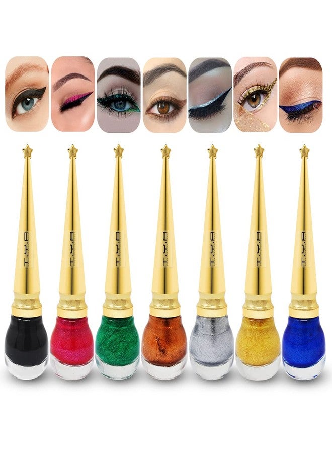 T.Y.A Good Choice India Eye Liner, Water Resistant, Long-Lasting, Shade- Black 01, Pink 02, Green 03, Copper 04, Silver 05, Gold 06, Blue 07, 5.5ml Each (ELNR102) - Image 1
