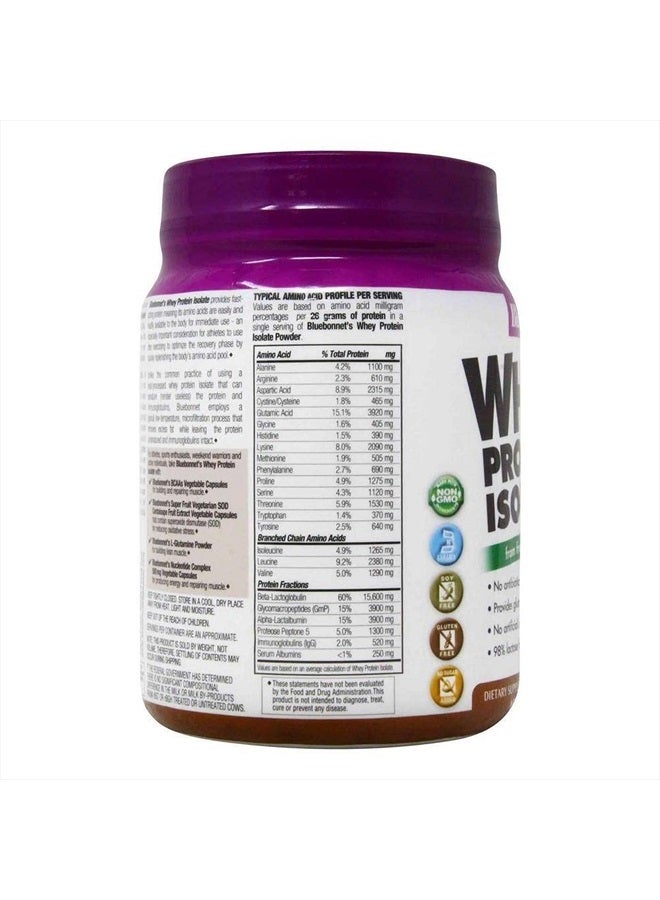 Bluebonnet Nutrition Whey Protein Isolate Powder, Whey From Grass Fed Cows, 26g of Protein, No Sugar Added, Gluten Free, Soy free, kosher Dairy, 1 Lb, 14 Servings, Chocolate Flavor - Image 2
