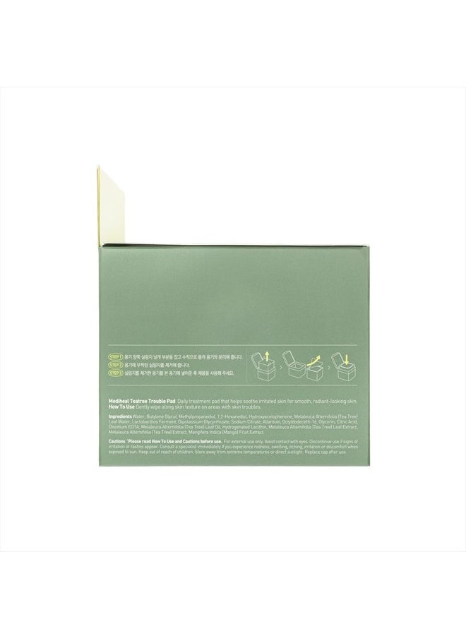 MEDIHEAL Teatree Trouble Pad | Square Cotton Facial Toner Pads With Tea Tree & Lactobacillus | Soothing Pads To Calm Sensitive & Acne Prone Skin-| Vegan Face Gauze Pads | 100 Pads  - Image 2