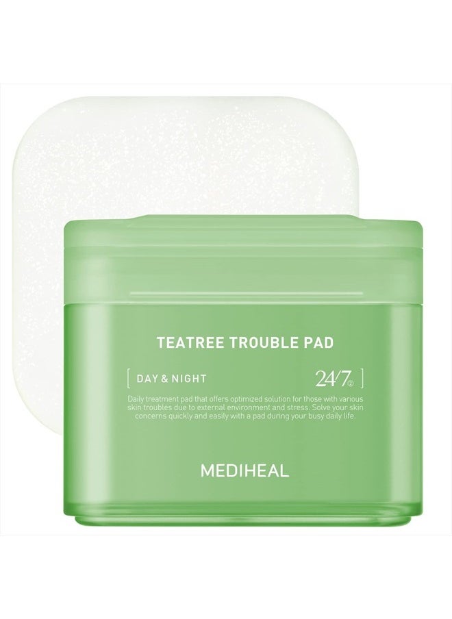 MEDIHEAL Teatree Trouble Pad | Square Cotton Facial Toner Pads With Tea Tree & Lactobacillus | Soothing Pads To Calm Sensitive & Acne Prone Skin-| Vegan Face Gauze Pads | 100 Pads  - Image 1