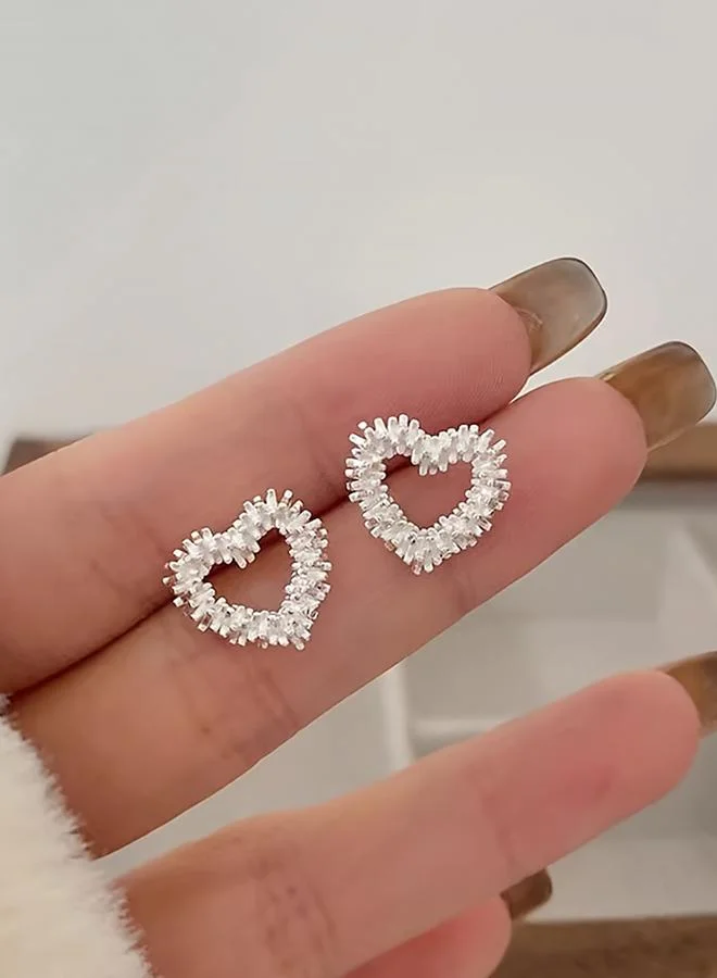 تايك تو Take Two Embellished Heart Earrings