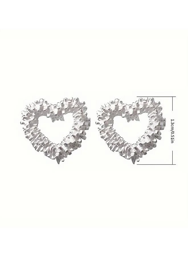 تايك تو Take Two Embellished Heart Earrings