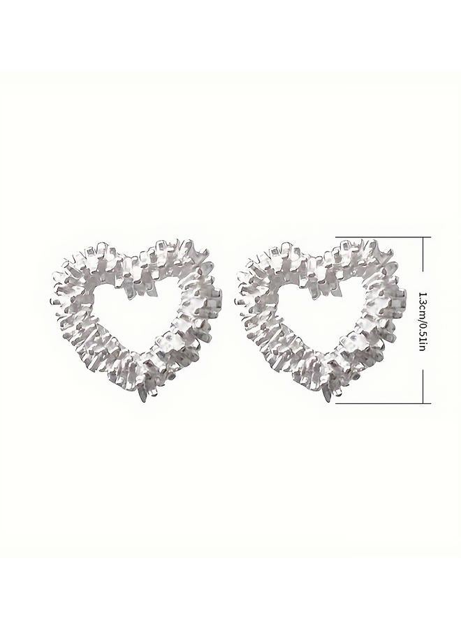 Styli Embellished Heart Earrings - Image 4