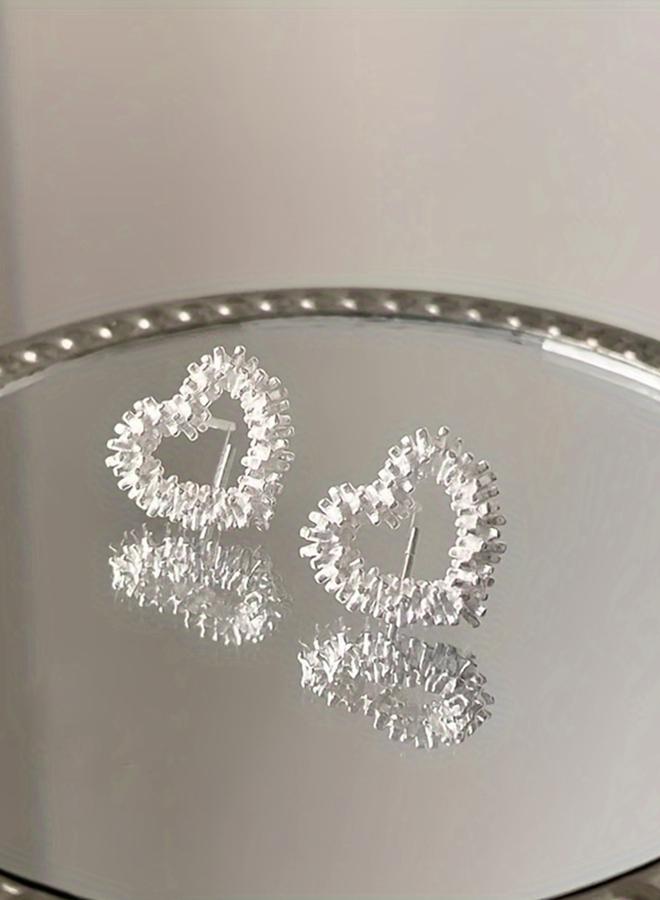 Styli Embellished Heart Earrings - Image 5