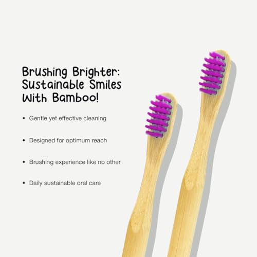 Dencrus Orby Kids Bamboo Toothbrush for Kids (Pack of 3) | Natural & Eco Friendly Oral Care | Soft Bristles Toothbrush for Toddler & Kid Dental Care | Organic Bamboo Handle - Lavender - Image 4