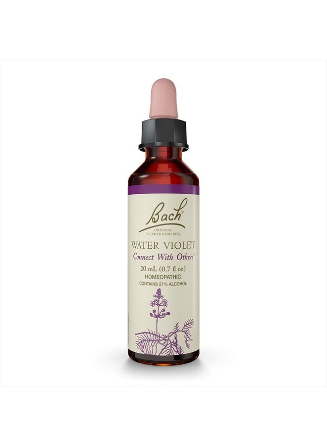Bach Original Flower Remedies, Water Violet for Connecting with Others, Natural Homeopathic Flower Essence, Holistic Wellness and Stress Relief, Vegan, 20mL Dropper  - Image 1
