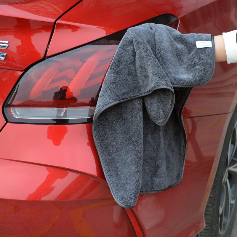 SINLAND Microfiber Car Drying Towels Ultra Absorbent Car wash Cleaning Auto Detailing Towels (16 inch x 24 inch, Grey 3 Pack) Flexible trendy construction - Image 5