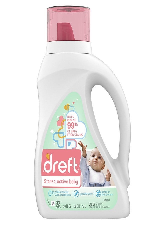 Dreft Stage 2: Active Baby Liquid Laundry Detergent, 32 Loads 46 fl oz (Packaging May Vary) - Image 1