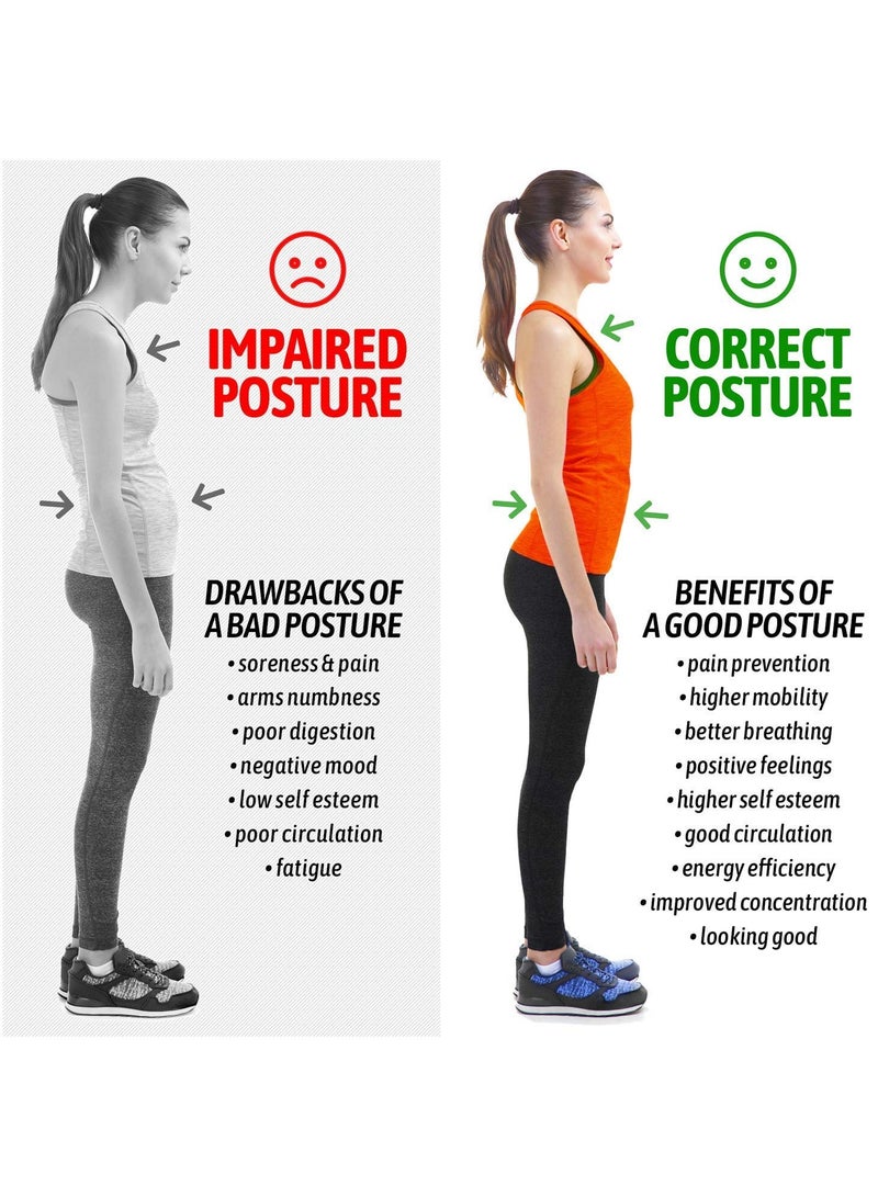 جهاز تصحيح الوضعية للرجال والنساء، حزام مرن ومريح قابل للتعديل - دعم للظهر العلوي لتخفيف آلام الظهر وتصحيح وضعية الرقبة، مساعدة في تصحيح الترقوة وتقويم العمود الفقري، مريح لآلام الظهر والكتف. - Image 3